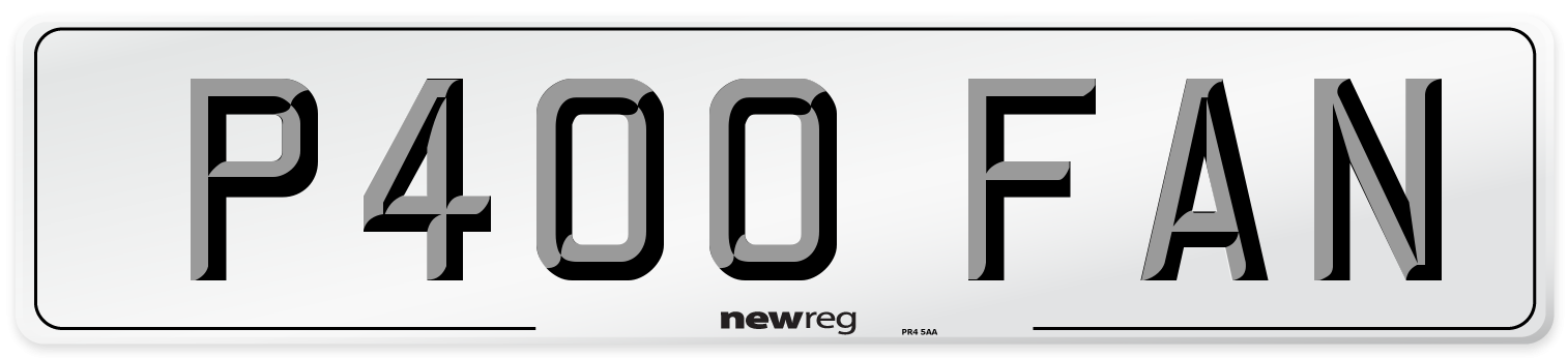 P400 FAN Number Plate from New Reg